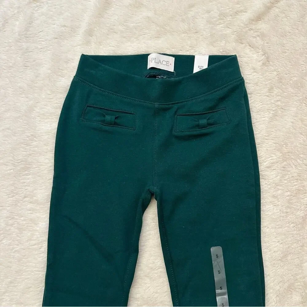 NEW Children's Place Green Ponte Pants sz 5